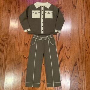 NWOT Mischa & Puff Matching knit Set | Brown Beige | Size 3Y